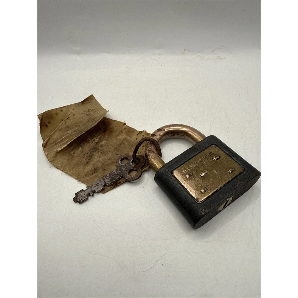 Vintage Yale & Towne Brass & Metal Padlock with Key